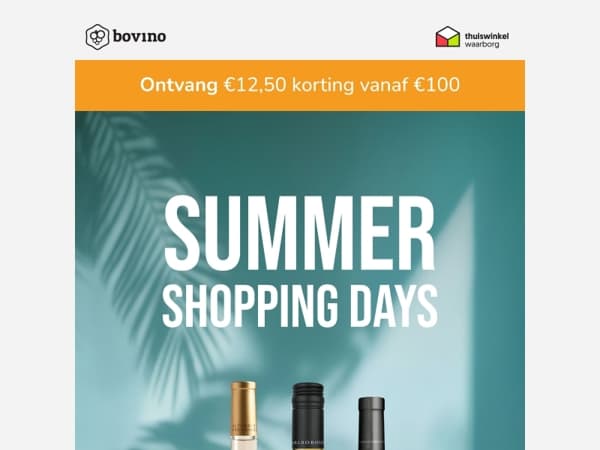 ☀️ Ontvang €12,50 korting tijdens onze Summer Shopping Days