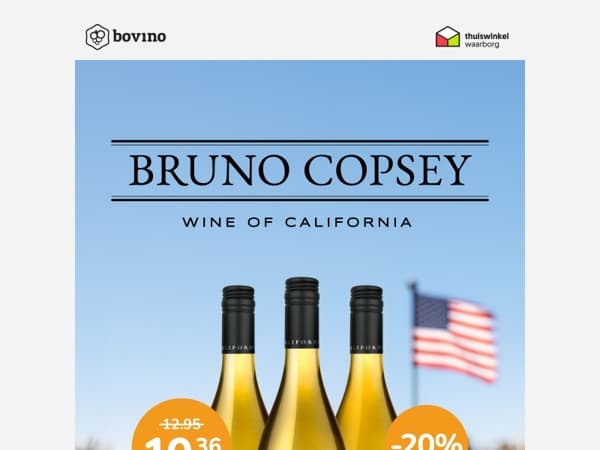🇺🇸 Tijdelijk 20% korting op Bruno Copsey California Chardonnay