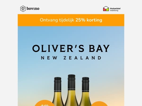🇳🇿 Tijdelijk 25% korting op Oliver's Bay Sauvignon Blanc
