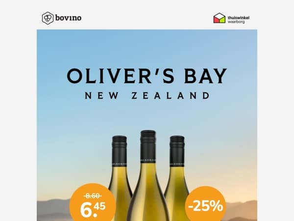 🇳🇿 Profiteer tijdelijk van 25% korting op Oliver’s Bay Sauvignon Blanc