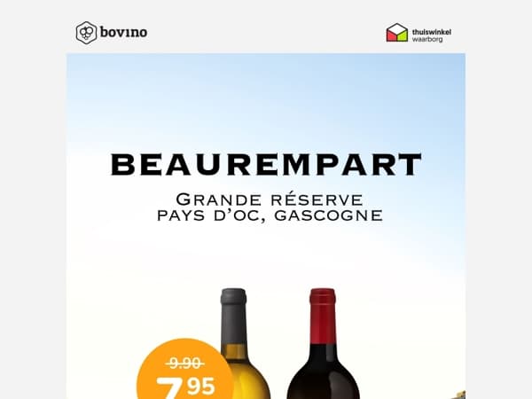 🍷Beaurempart wijnen nu van €9,90 voor €7,95 per fles.