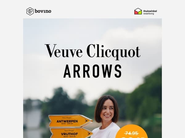 🎨 Laatste dag Veuve Clicquot Arrow met €5 korting.
