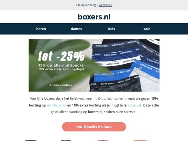 tot 25% korting op multipacks 💯