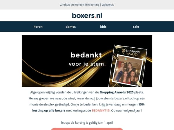 derde prijs Shopping Awards 2025! ✨