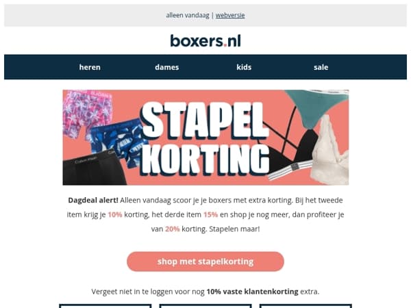 scoor tot wel 30% stapelkorting op alles 💥