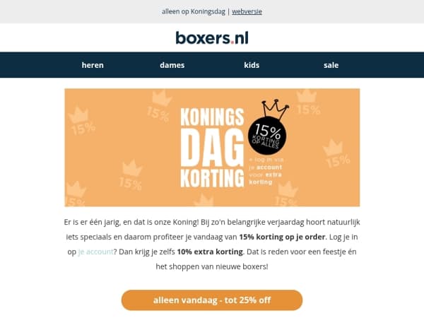 tot 25% korting op alles 👑