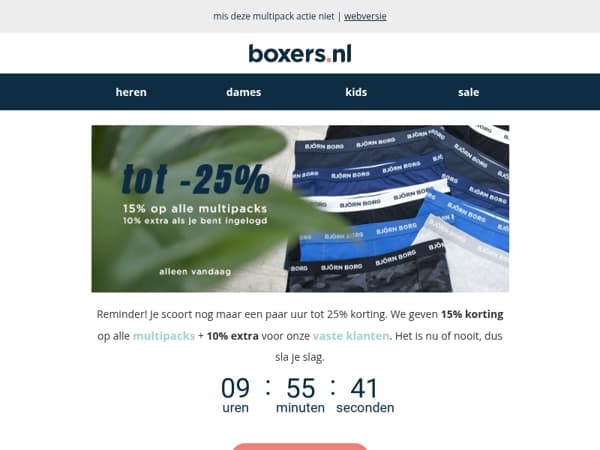 je laatste kans op 15% + 10% korting ⏳
