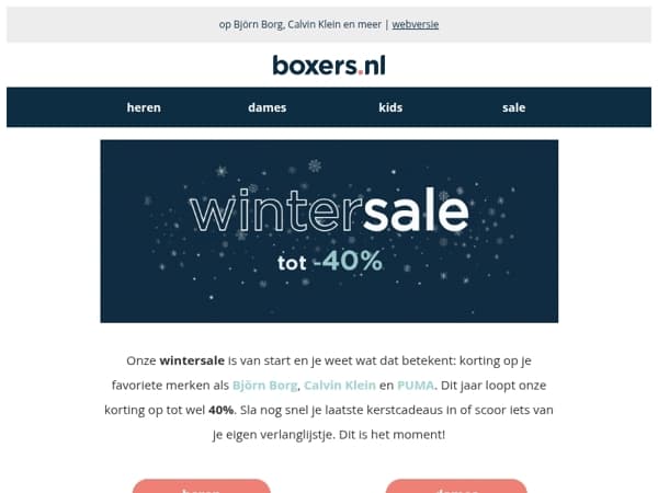 tot 40% korting tijdens de wintersale ✨
