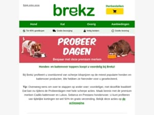 De honden- en kattenvoertoppers van Brekz