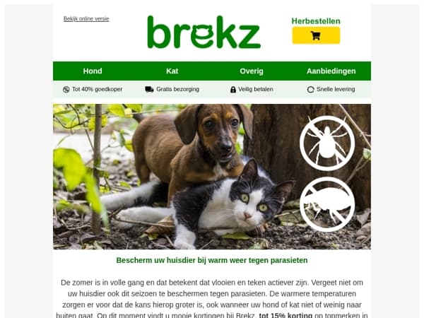 Bescherm uw huisdieren tegen parasieten