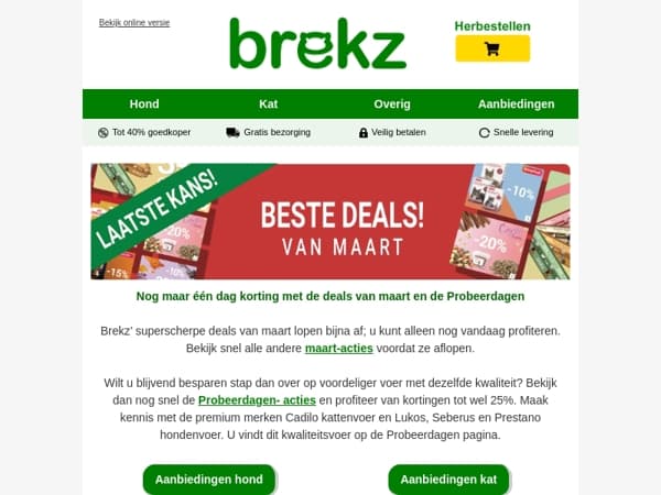 Maanddeals maart: nog maar één dag korting!