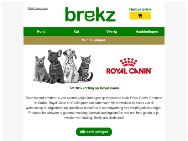 Tot 30% korting op Royal Canin