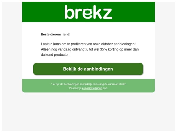 De klok tikt door: oktober aanbiedingen eindigen vandaag