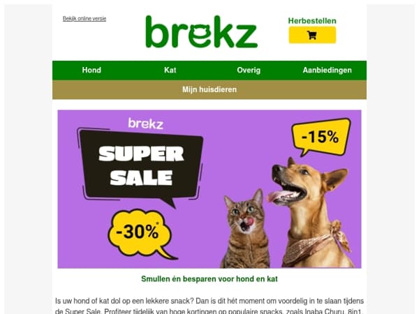 Snacks en kattenbakvulling met Super Sale korting