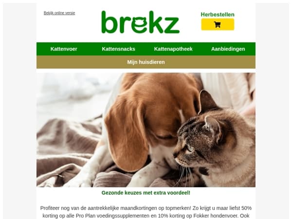 Tot 50% korting op voer, voedingssupplementen & meer!