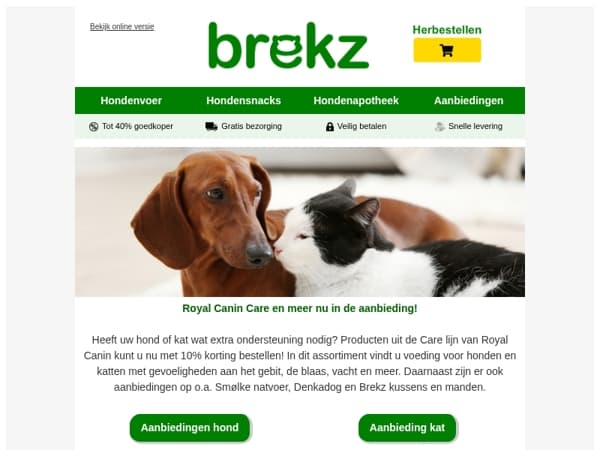 Royal Canin Care voedingen nu met 10% korting!