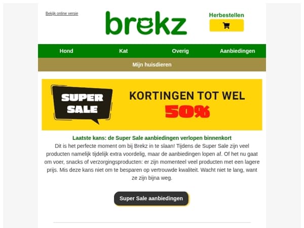 De Super Sale kortingen verlopen binnenkort