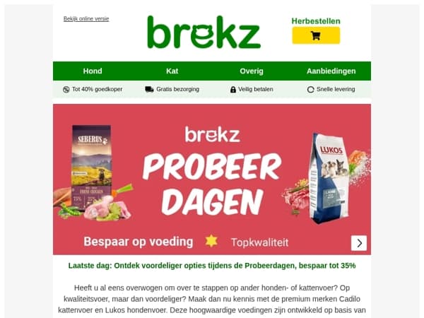 Laatste dag: Tot wel 35% korting tijdens de Probeerdagen