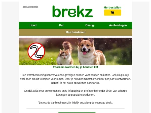 Voorkom wormen bij je hond en kat