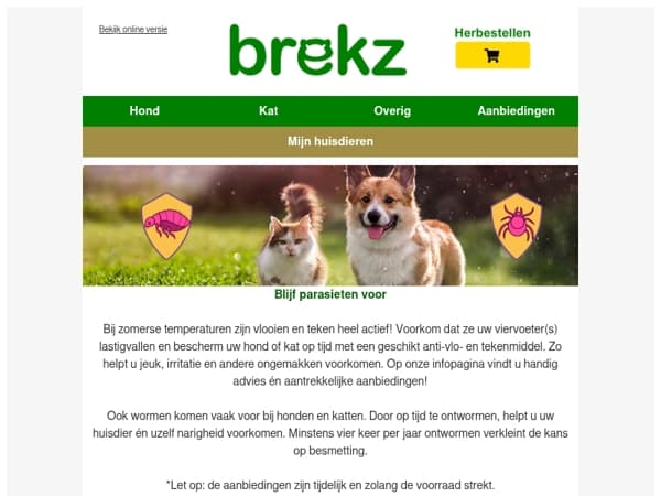 Bescherm uw hond en kat tegen parasieten