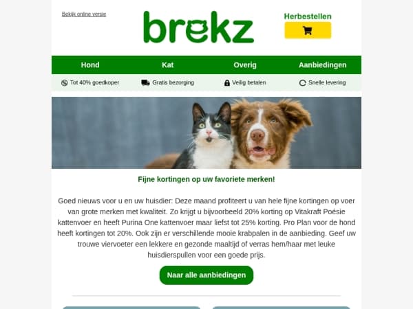 Fijne kortingen op veel dierenvoer