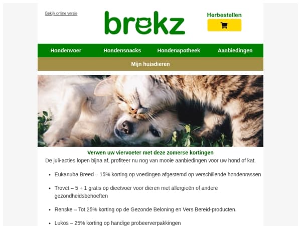 Trovet 5+1 gratis | Eukanuba Breed met 15% korting