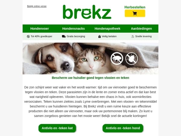 Teken ALERT! Bescherm uw dier tegen vlooien en teken