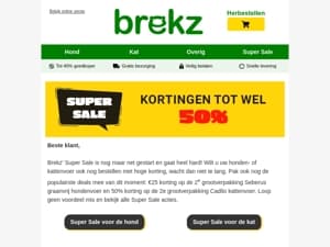 SUPER SALE ALERT: tot 50% korting voor u en uw viervoeter(s)!