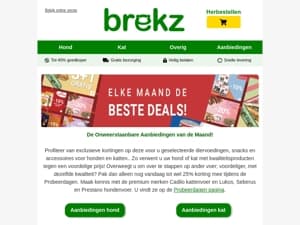 Bekijk de Brekz deals voor uw huisdier
