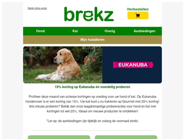 15% korting op Eukanuba hondenvoer