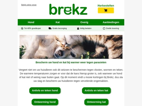 Bescherm uw huisdieren tegen parasieten