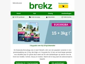 Eukanuba 15 + 3 kg gratis