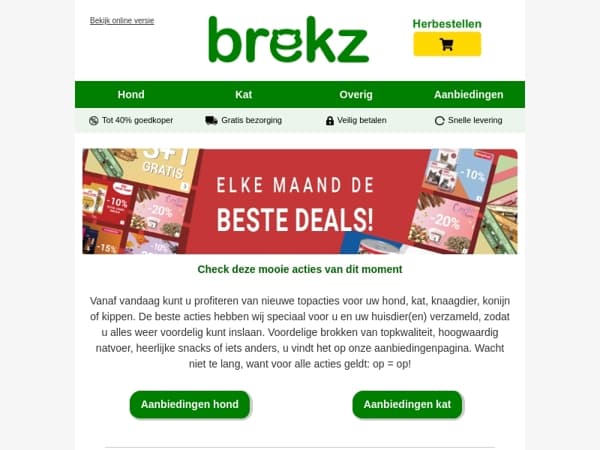 Geweldige Brekz maanddeals voor uw huisdier