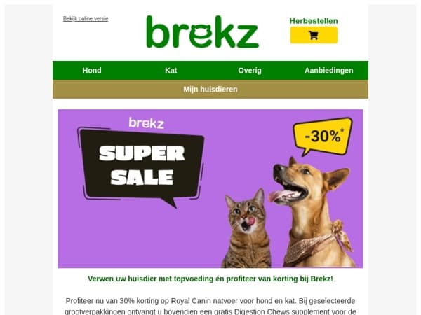 Super Sale kortingen op Royal Canin, Pro Plan & meer!