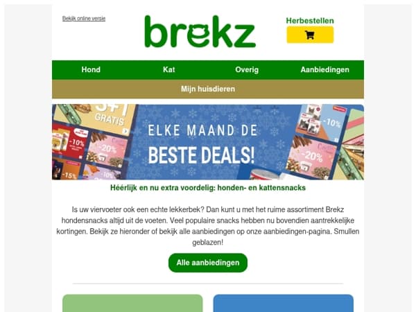 Honden- en kattensnacks extra voordelig