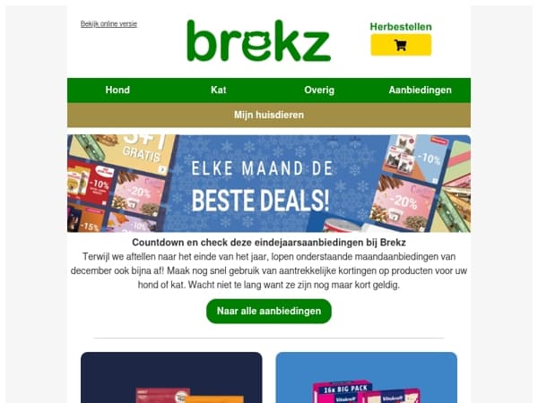 Eindejaarskortingen bij Brekz