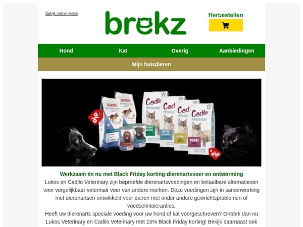 Dierenartsvoer en ontworming met extra Black Friday voordeel