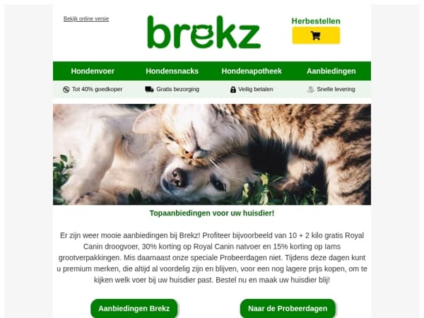 Extra voordeel op Royal Canin en andere merken