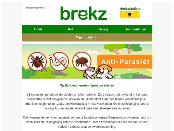 Voorkom parasieten bij uw hond en kat