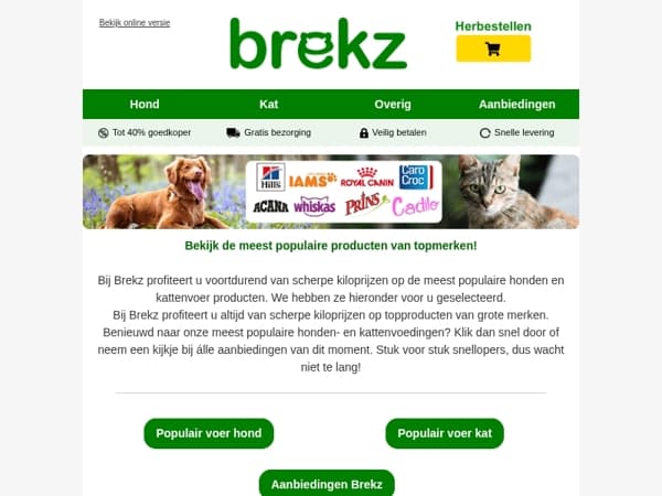 Bespaar op de populairste producten van grote merken bij Brekz