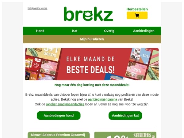 Maanddeals oktober: nog maar één dag korting!