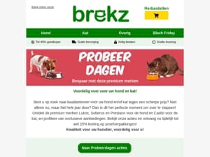 Extra voordelig honden- en kattenvoer bij Brekz!
