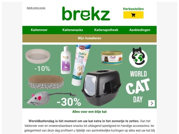 Wereldkattendag: extra voordeel voor iedere kat!