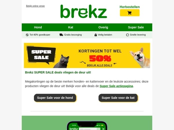 Tot 50% korting met SUPER SALE deals