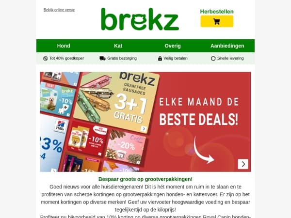 Bespaar groots op verschillende merken grootverpakkingen!