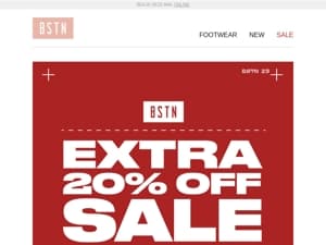  Geniet van extra 20% korting op Sale Styles! 🚨  