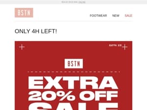  Nog 4 uur: Pak nog eens -20 % extra op sale-items! 🚨  