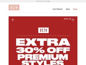 Geniet van extra -30 % korting op top premium styles! 🚨  