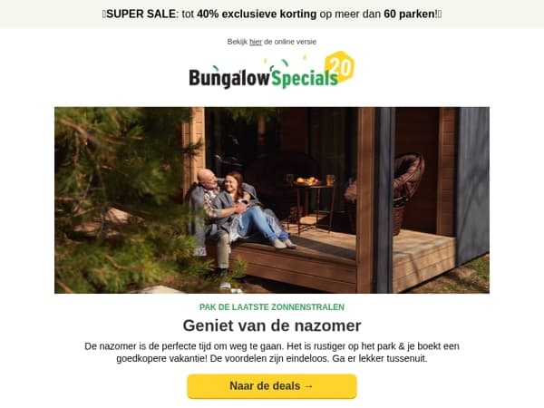 Vang de nazomerzon in deze huisjes