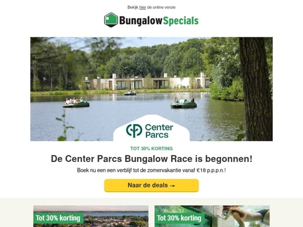 Vanaf €18 p.p.p.n. weg bij Center Parcs